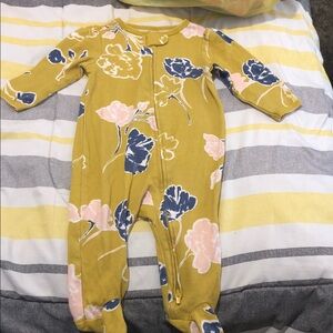 Carter's Yellow and Blue Floral Footie